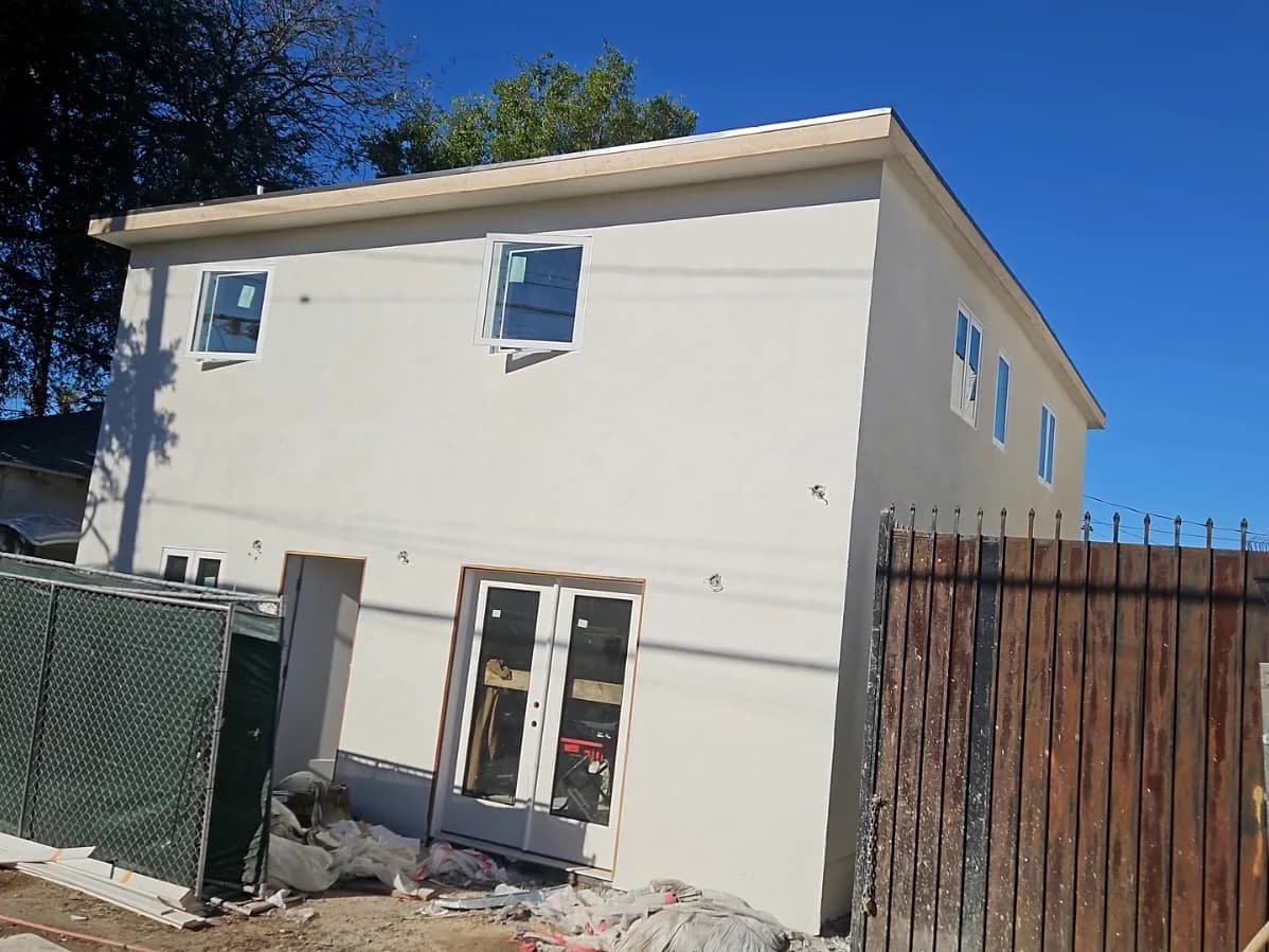 Windows and doors set on a completed block