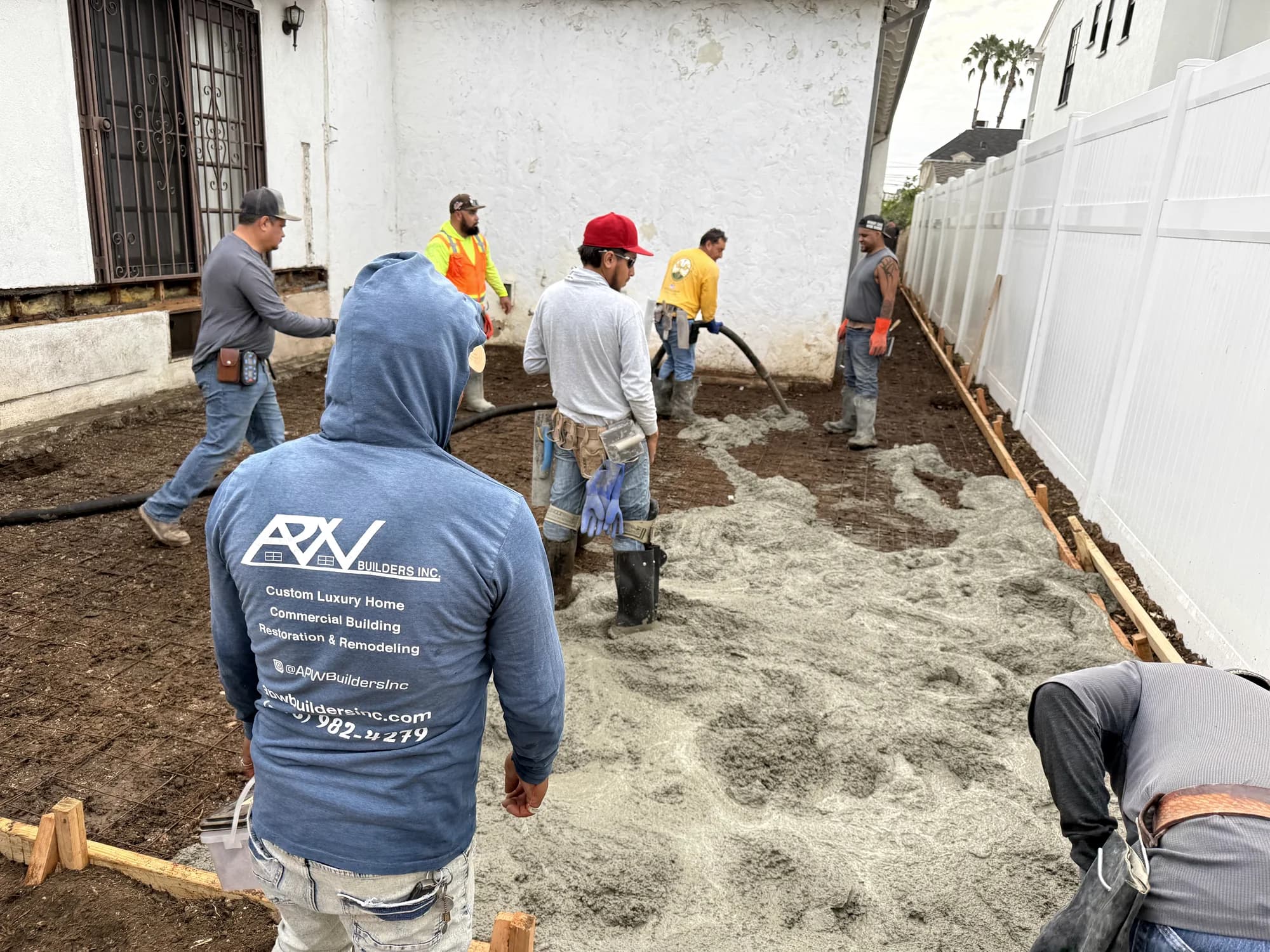 Grading and setting formwork