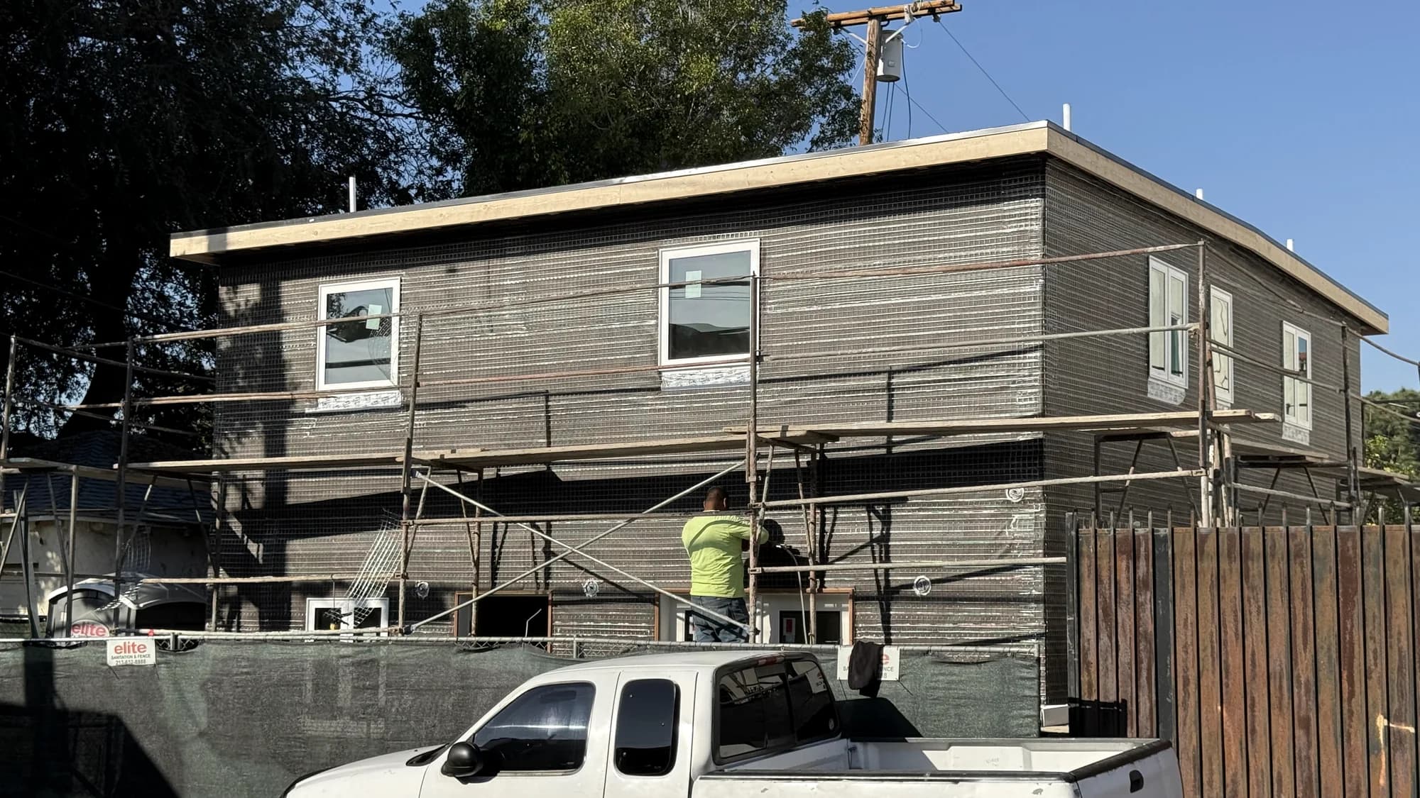 Commercial building under renovation by APW Builders in Los Angeles